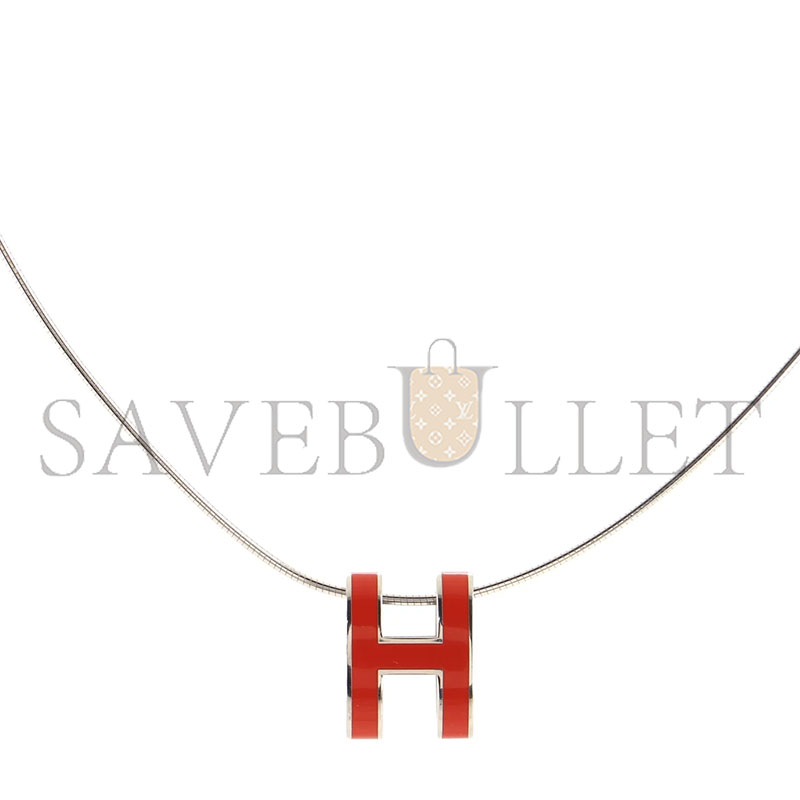 H**mes pop h pendant cord necklace metal and ename